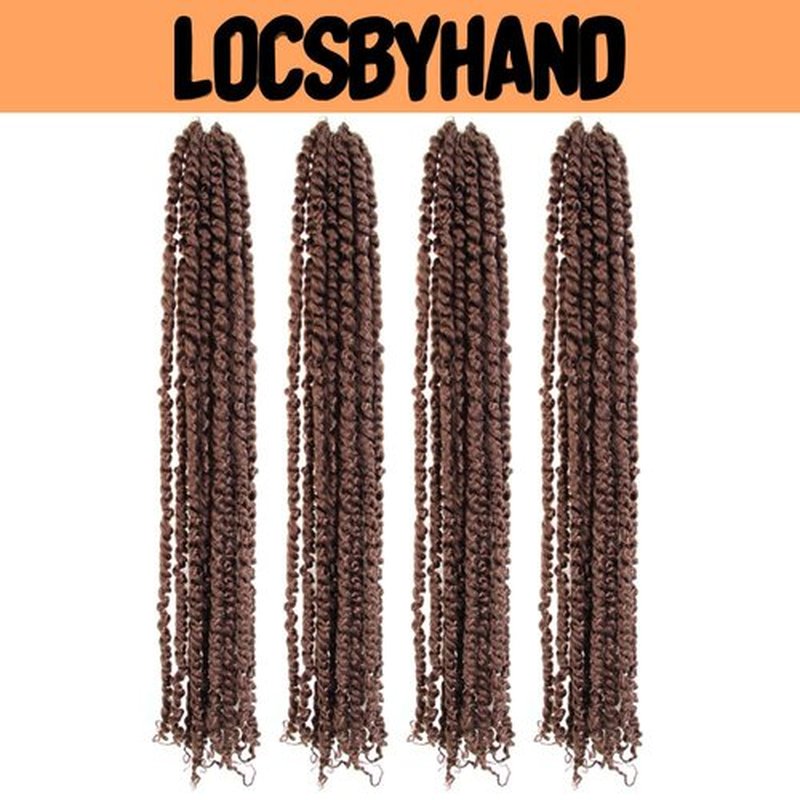 LOCSBYHAND 30 Inch Long Pre-looped/twisted Passion Twist Crochet Hair 4 Packs for Mixed-color Using (4 Packs, 30#/Medium Dark Brown)