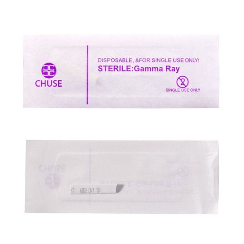 Chuse S16 50pcs Permanent Makeup Manual Eyebrow Tattoo Needle Curved Blade 16 Needles