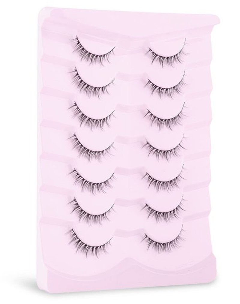 Onlyall Natural Lashes Short Eyelashes Wispy Lashes Natural Look Soft False Eyelashes False Eye Lashes Faux Mink Eyelashes 7 Pairs D2