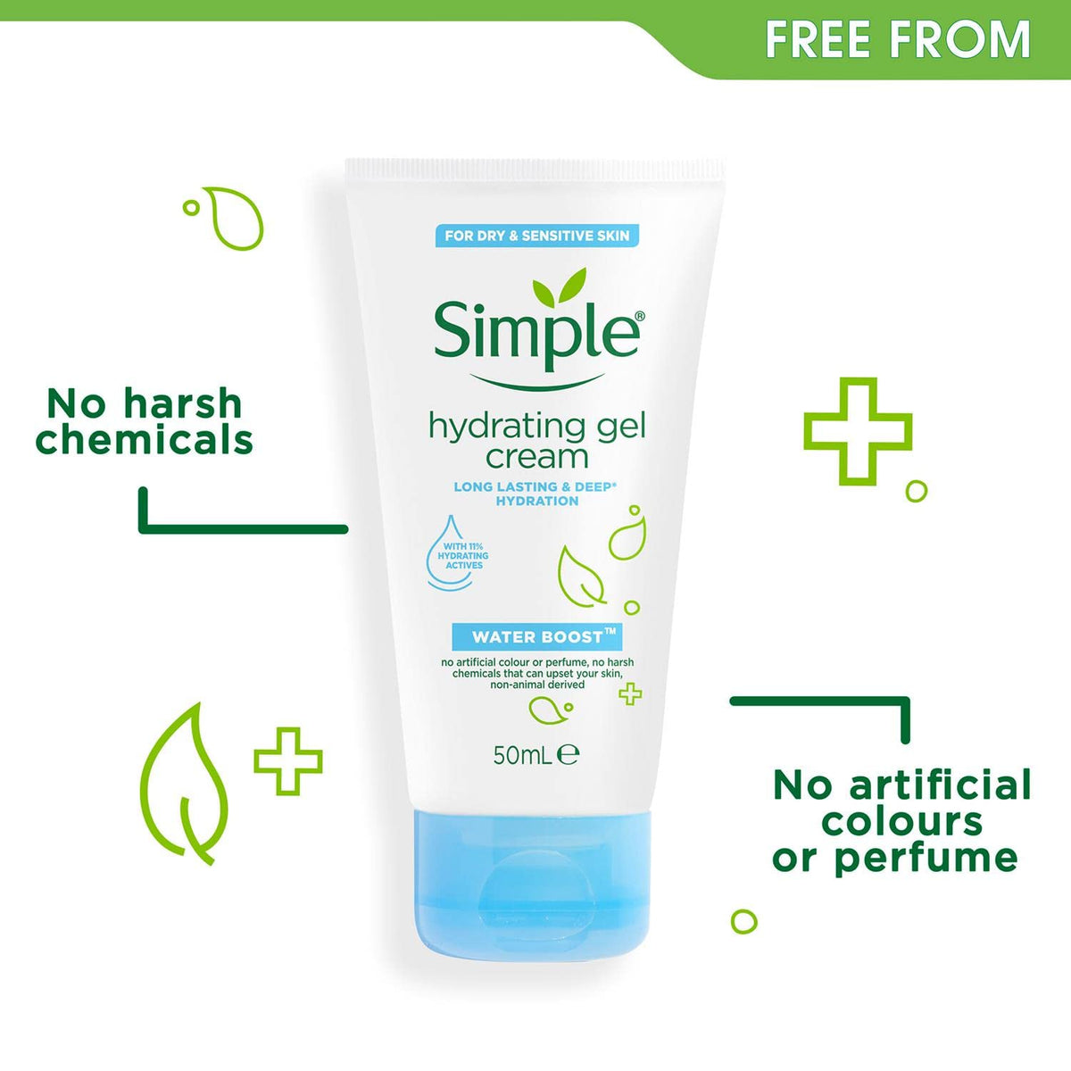 Simple Water Boost Hydrating Gel Cream, Face Moisturizer, 1.7 oz