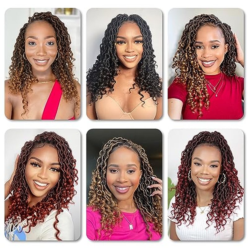 Karida Goddess Locs Crochet Hair 12 Inch, 8 Packs Upgraded Crochet Hair for Black Women, Pre Looped Crochet Faux Locs With Curly Ends (12 Inch (Pack of 8), TPurple#)