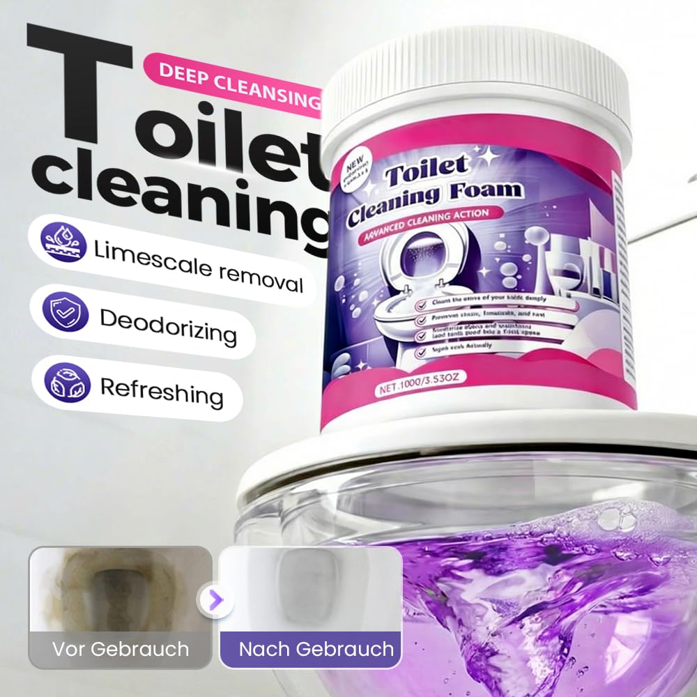 PVZXR 2026 Upgrade Fizz Clean Toilet Cleaner, Fizz Toilet Cleaning Foam, Fizz Cleaning Powder, Fizz Clean Foam Cleaner, Touch Free Foaming Foaming Powder – Bathroom Toilet Cleaning Powder (1pcs)
