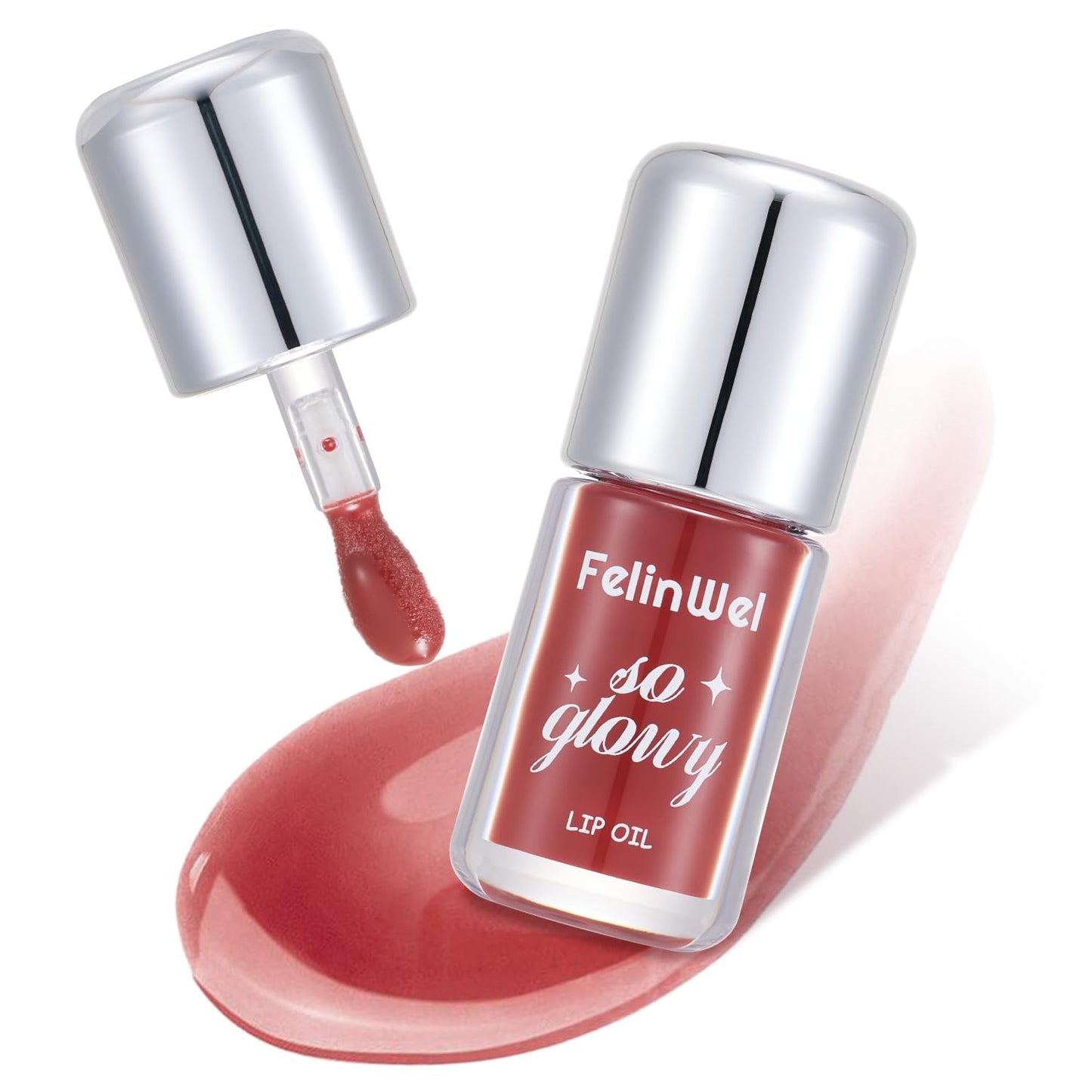 FelinWel Moisturizing Lip Oil with Glossy and Sheer Finish, Blur-Glowy Texture, Nourishing Ingredients, Smooth, Light-weight and Comfortable, 02