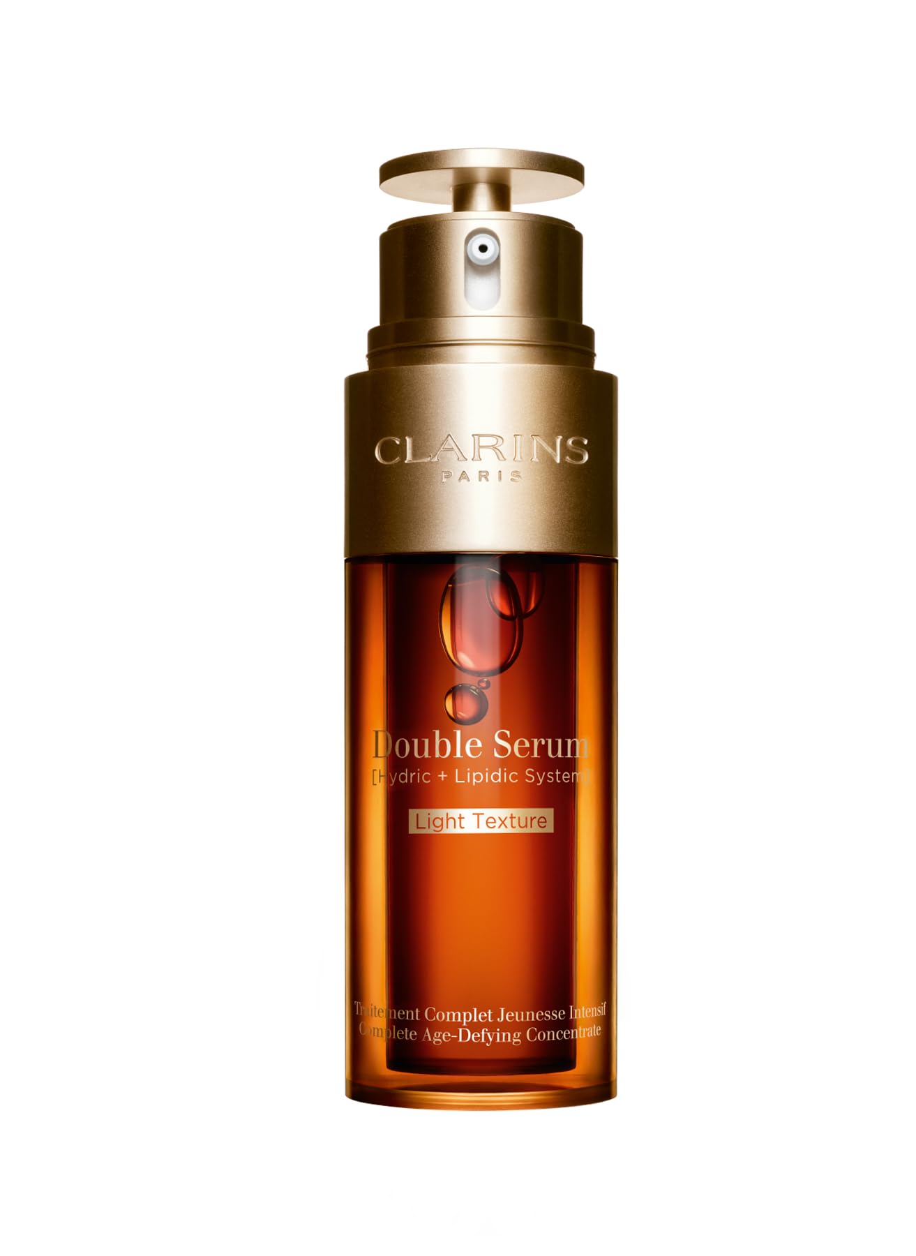 Clarins Double Serum Light | Anti Aging | Visibly Firms, Smoothes & Boosts Radiance in 7 Days* | 21 Plant Ingredients | Turmeric | Lighter Texture | Great for Oily Skin and Humid Climates