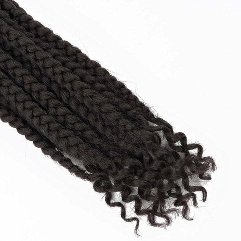 6 Packs Crochet Box Braids Curly Ends 10 Inch Crochet Braid Hair Bohemian Box Braid Crochet Hair for Black Women (4#, 10 Inch)