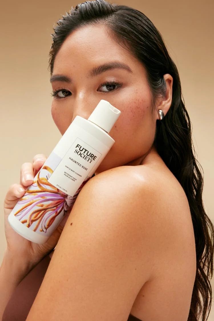 Future Society Haunted Rose Body Wash - Luxury Smoky Floral Scented Body Cleanser with Notes of Black Pepper, Rose, Amber & Sandalwood - Gentle Moisturizing Cleanser - Scented Shower Gel - 8oz