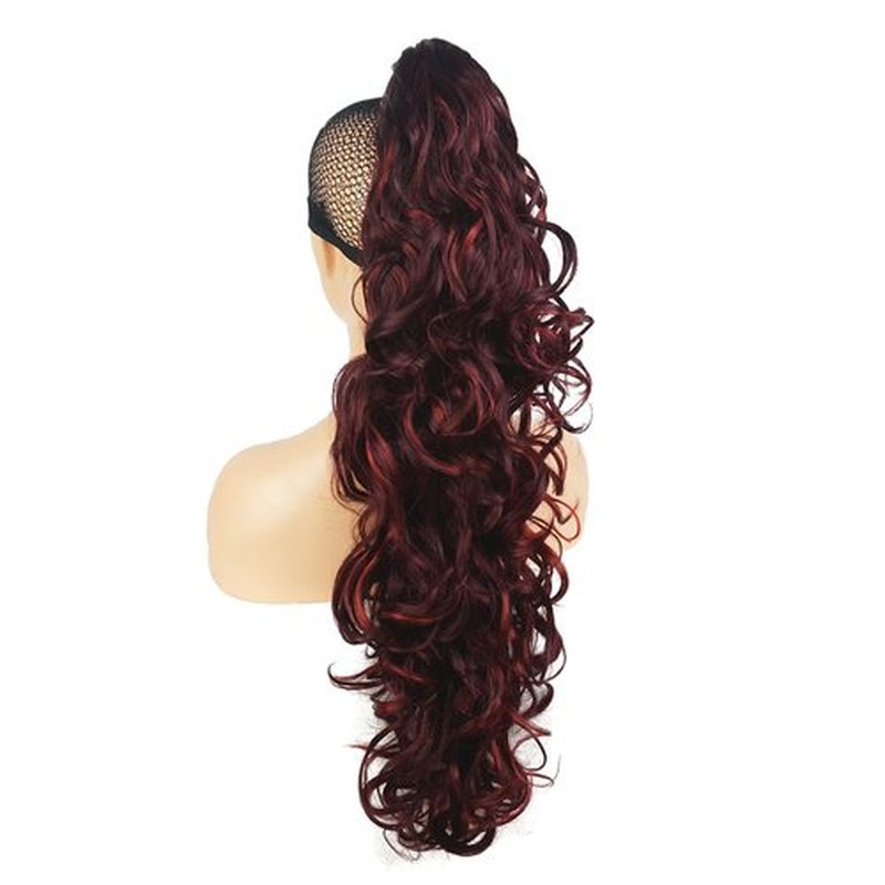 Lydell 30" Long Curly Styled Clip In Claw Ponytail Hair Extension Synthetic Hairpiece 280g with a jaw/claw clip (99B35R)