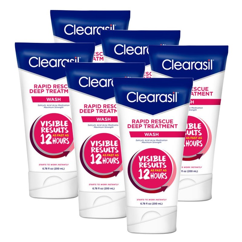 Clearasil Ultra Face Wash - Daily Acne Treatment | 6.78 oz (Pack of 6)