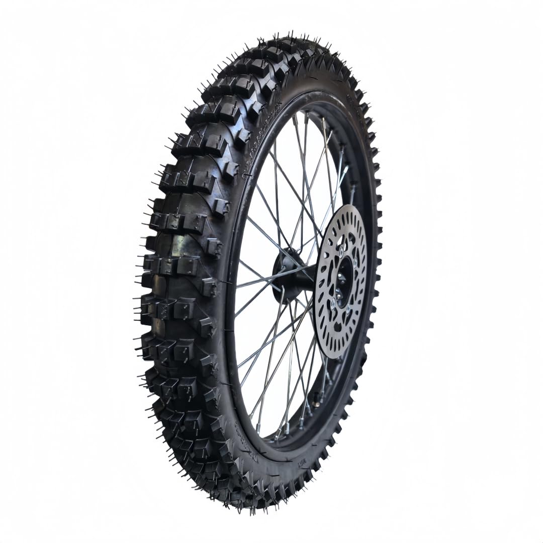 aohuang 14" Front Wheel Rim Tire Assembly for 110cc 125cc Dirt Bike tao TTR SSR CRF Apollo 15mm Axle Includes 190mm Steel Brake disc 60/100-14 Tire Tube