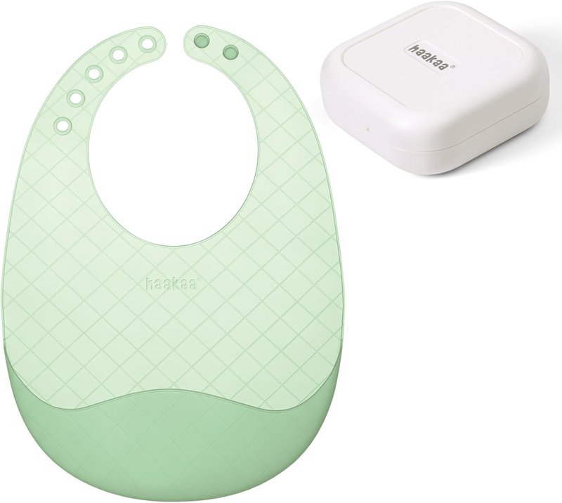 Lightweight Silicone Pocket Bib - Ultra-Light & Foldable Travel Baby Bib with Deep Food Catcher | Adjustable Waterproof Design