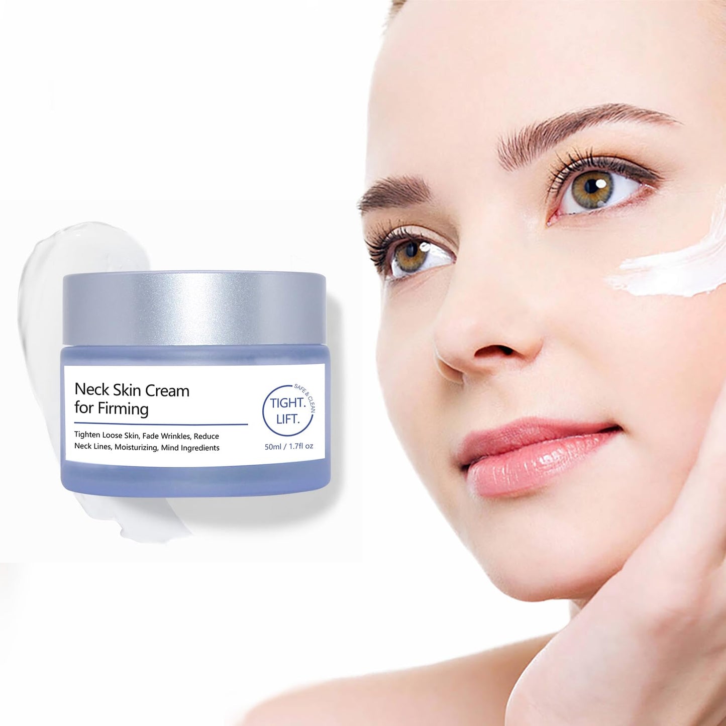 Hywestger Neck Firming Cream, Tighten and Lift Neck Cream, Anti-Aging Neck Creams for Tightening Sagging Skin and Hydrating, Help Reduce Fine Lines & Wrinkles - 1.7 oz