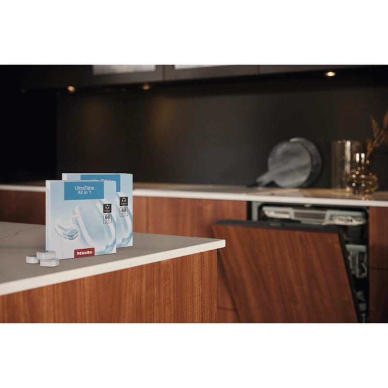Miele UltraTabs All-in-One Dishwasher Detergent Tabs, Compatible with All Dishwashers, 60 Tabs, 2 Pack