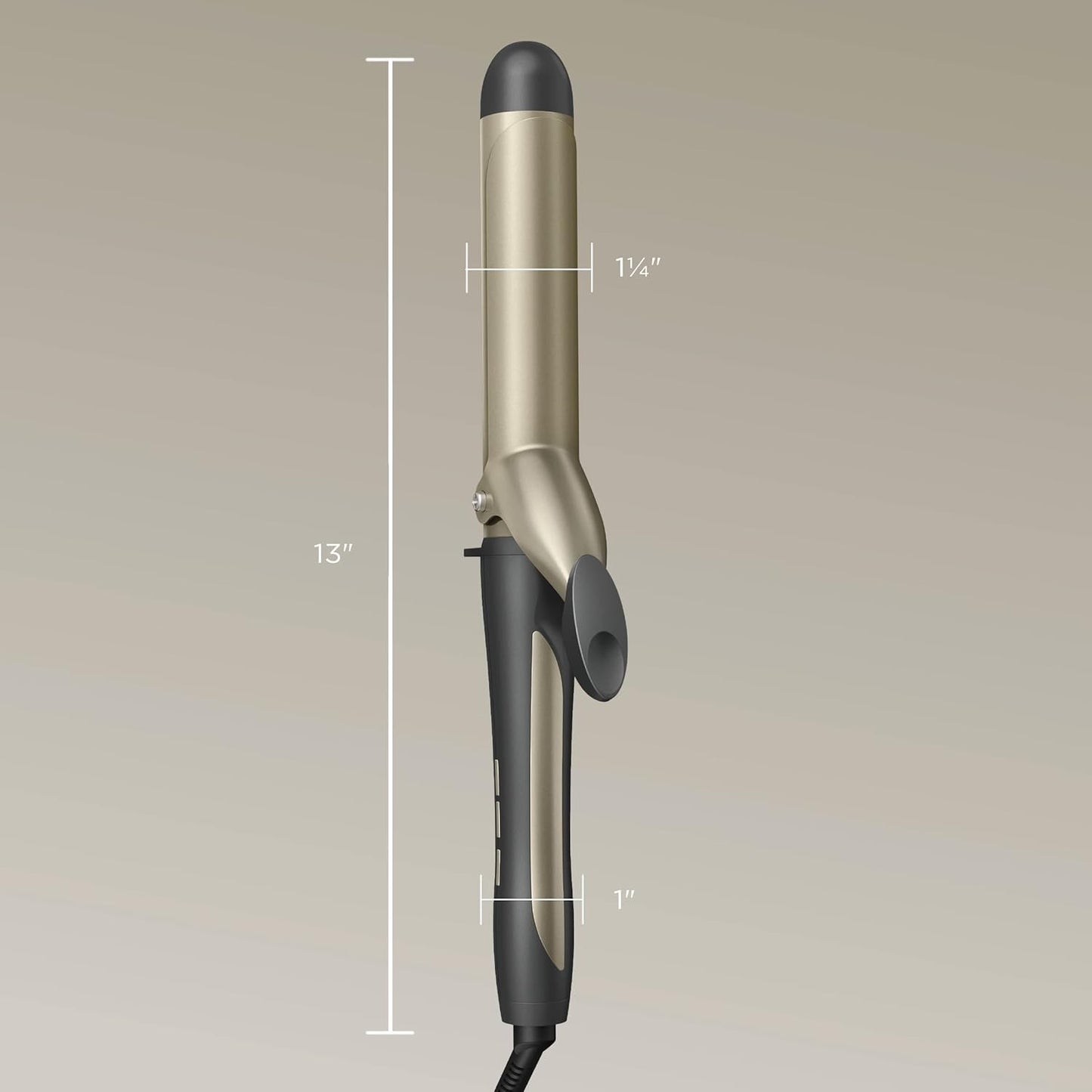 Tourmaline Ceramic Tapered Curling Wand - 1 1/4" to 3/4" for Beachy Waves