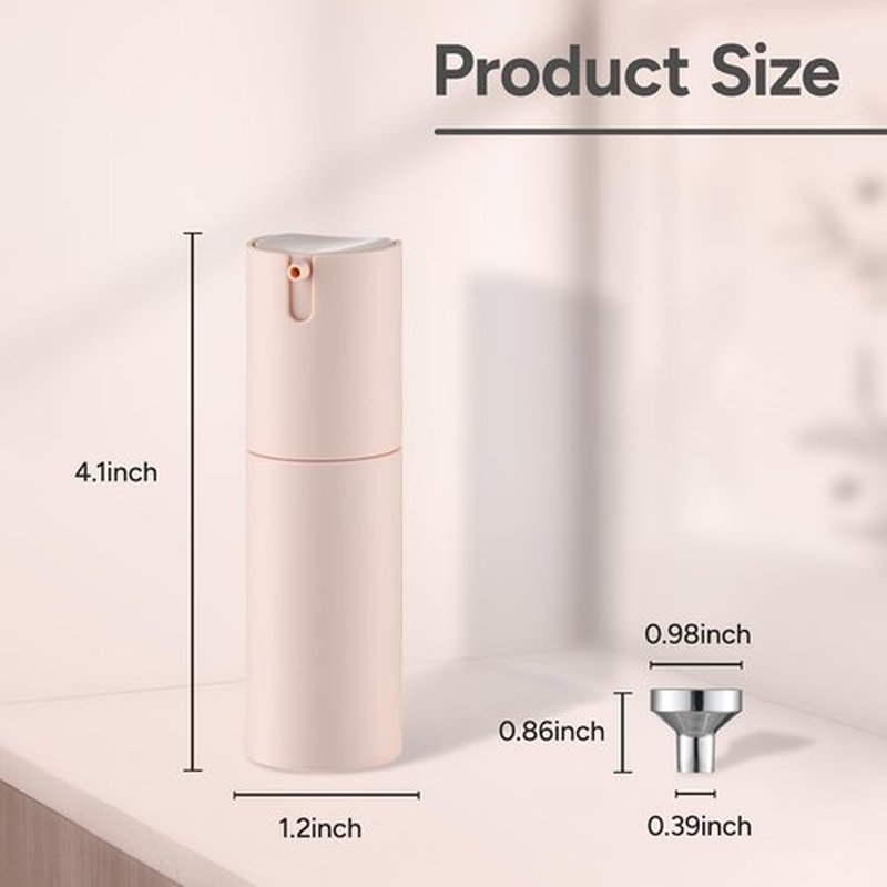 Airless Pump Bottles Travel 1oz: Travel Size Lotion Container - Refillable Dispensers for Moisturizer, Serum (Plastic, Matte Pink, 3Pcs)