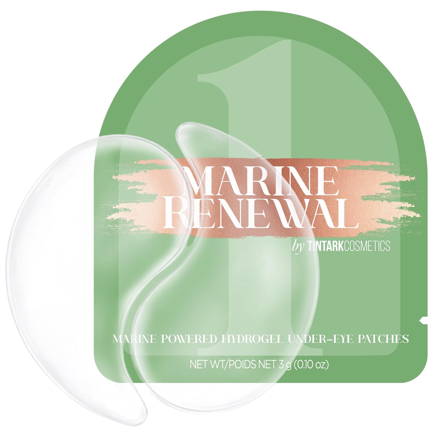 Tintark Marine Renewal 1 Under Eye Patches (28 Pairs), Kelp Ferment, Ectoin & Ceramides Hydrogel Eye Mask for Dry, Stressed Under Eyes & Barrier Support