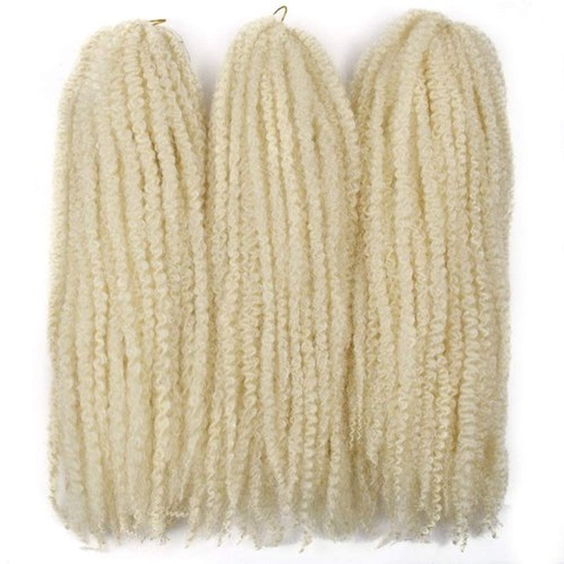 Afro Kinky Twist Crochet Hair Braids Marley Braid Hair 18inch Senegalese Curly Crochet Synthetic Braiding Hair (3Packs,#613)