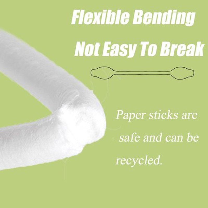 400pcs Safety Paper Cotton Swabs with Large Tips for Infants,Toddlers, Babies, Kids and Children