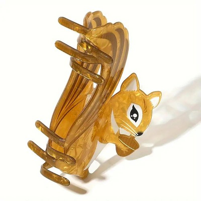 Thanksgiving Hair Clips Cute Hair Accessories Squirrel Shape Hair Claw Clips Brown Acrylic Shark Jaw Clip Medium Size Fall Hair Clip Cartoon Animal Hair Barrettes for Women Hair Supplies
