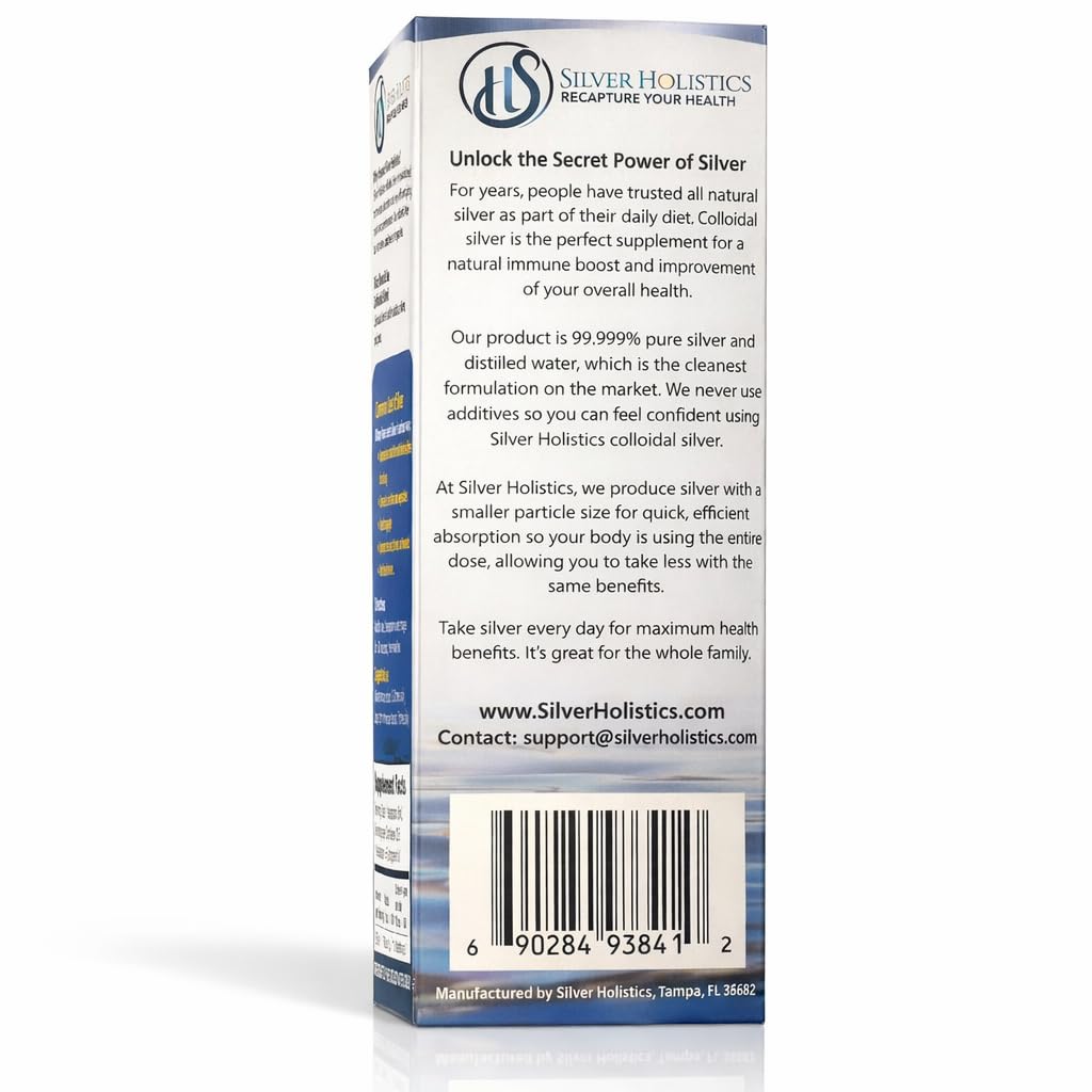 Silver Holistics Colloidal Silver Liquid Bundle – Includes 4 oz Glass Spray Bottle & 16 oz Glass Refill Solution w/Free Dropper - 10 ppm Immune Support Supplement for Children, Adults, & Pets