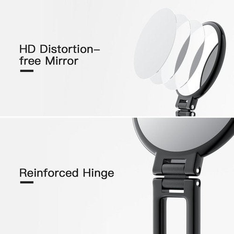 Beautifive Handheld Magnifying Mirror, 10X/1X Double Sided Hand Mirror with Handle, 5.4" Small Hand Held Mirror with Adjustable Handle, Travel Makeup Mirror with 10x Magnification Travel Mirror