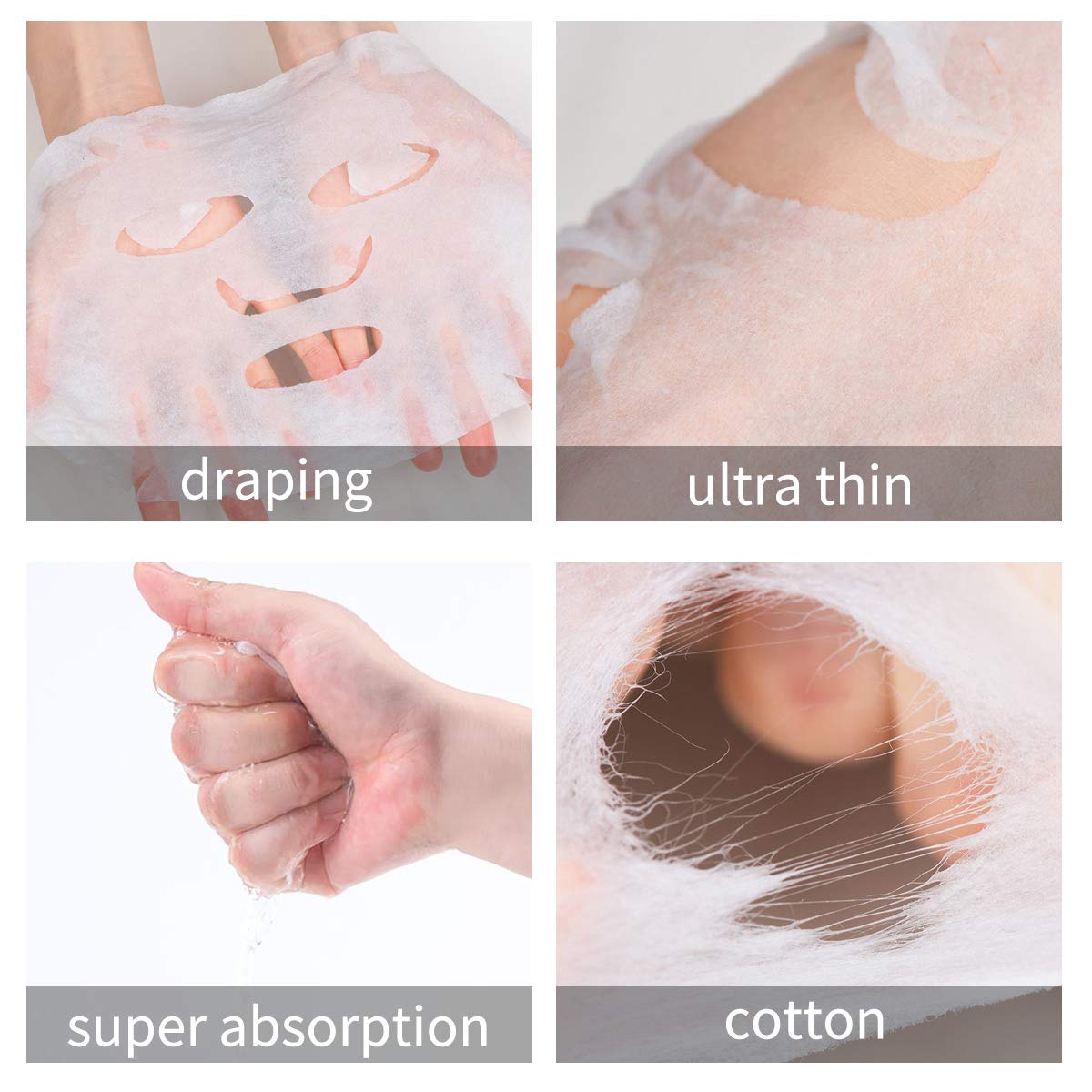 Pormasbenzer Natural 24Pcs DIY Compressed Facial Mask Cotton Face Mask Sheet Grain Skin Care Dry Sheet Mask Paper Face Cotton Mask Sheet with Free