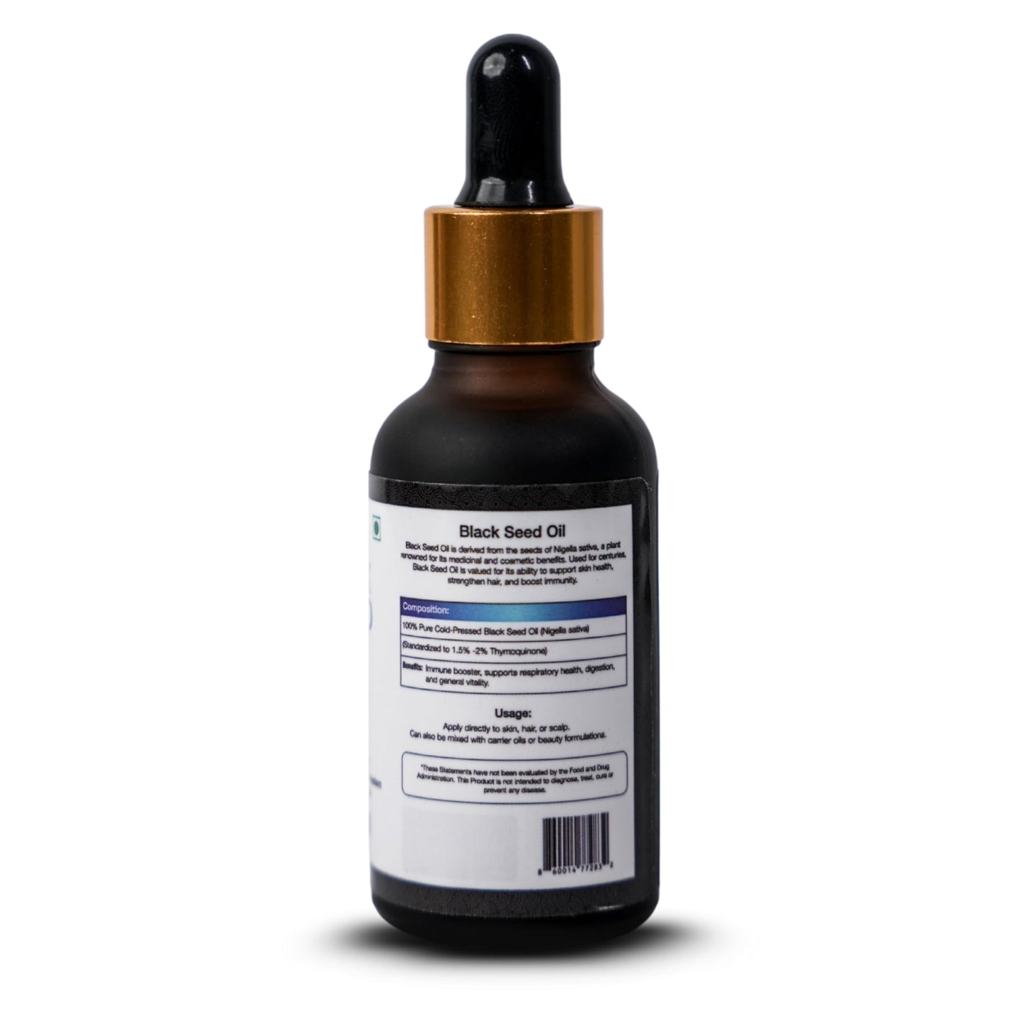 NaturalHerbo Pure Black Seed Oil for Skin, Hair and Scalp | Cold Pressed Nigella Sativa 30ml Herbal Oil for Hairs | Support Immune Health | Non-GMO Natural Supplement for Joints, Skin and Hairs