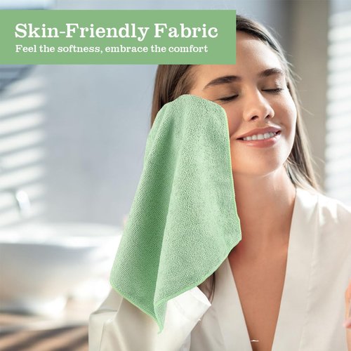UNIMADE Washcloths Bulk - 100 Pack - Face towels (12" x 12"), Multi-Purpose Microfiber Cleansing Cloths for Face or Body, Highly Absorbent Wash Cloths and Hand Towels with Premium Quality - Multicolor