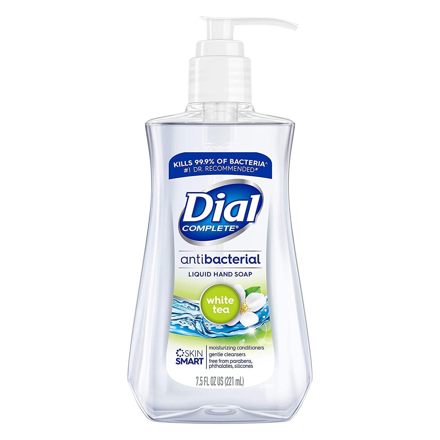 Dial Anti-Bacterial Liquid Soap with White Tea - 7.5 oz Pump (Pack of 6)