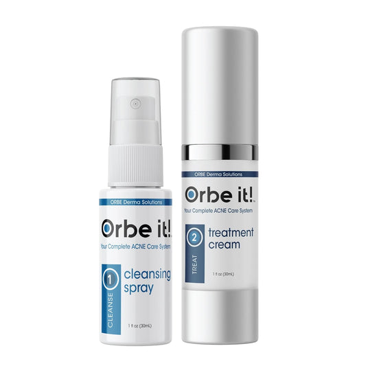 Orbe It! 2-Step Acne Treatment - Salicylic Acid Spray & Cream for Face & Body | Unclogs Pores, Reduces Pimples & Back Acne