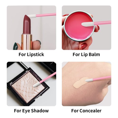 Pink Lip Wands Applicators Disposable - Vaincre 500PCS Lip Brush, Lipstick Make Up Brush Lip Gloss Applicator Wands, Makeup Applicator Beauty Tool Kits