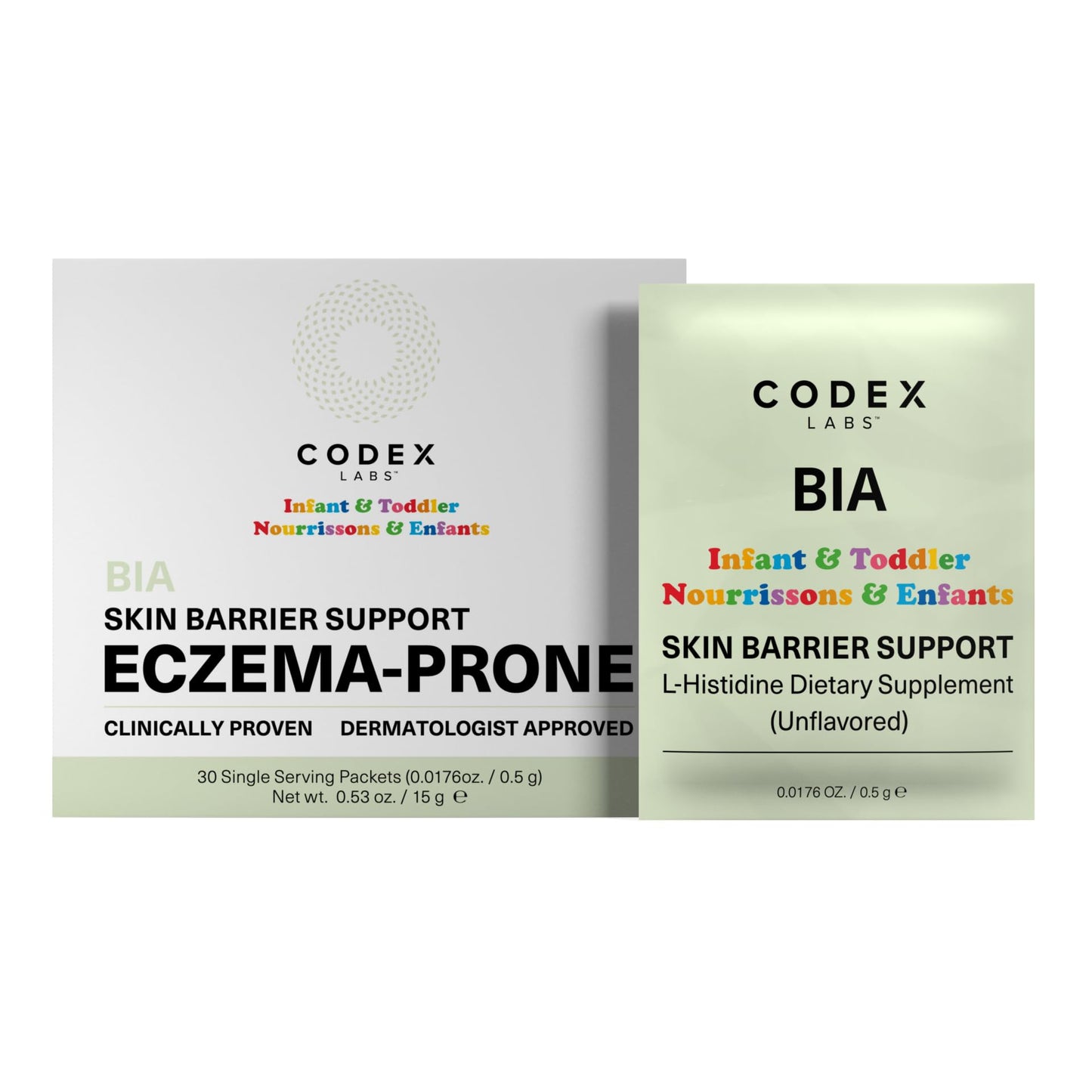 Codex Labs Infant & Toddler Skin Barrier Support - Unflavored L-Histidine Supplement with Vitamins & Minerals - 30 Servings, Tested for Sensitive & Eczema-Prone Skin - Made in USA