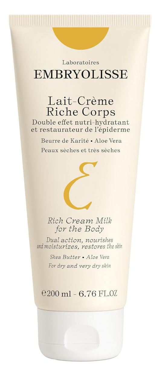 Embryolisse Rich Milk Body Cream - Moisturizing Formula for Dry Skin | 6.76 Fl Oz