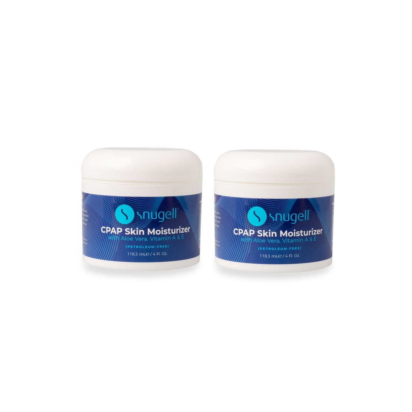 Snugell CPAP Skin Moisturizer Daily Face Cream – 4 Fl. Oz. Each – Aloe Vera, Vitamin A & E – Petroleum-Free Formula – Hydrates & Softens Skin (4 FL Oz Pack of 2)