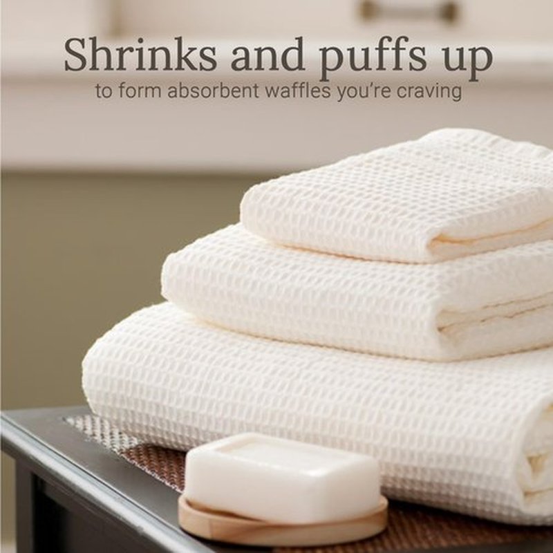 GILDEN TREE Waffle Towel Quick Dry Thin Exfoliating, 4 Pack Washcloths for Face Body, Classic Style (Cream)