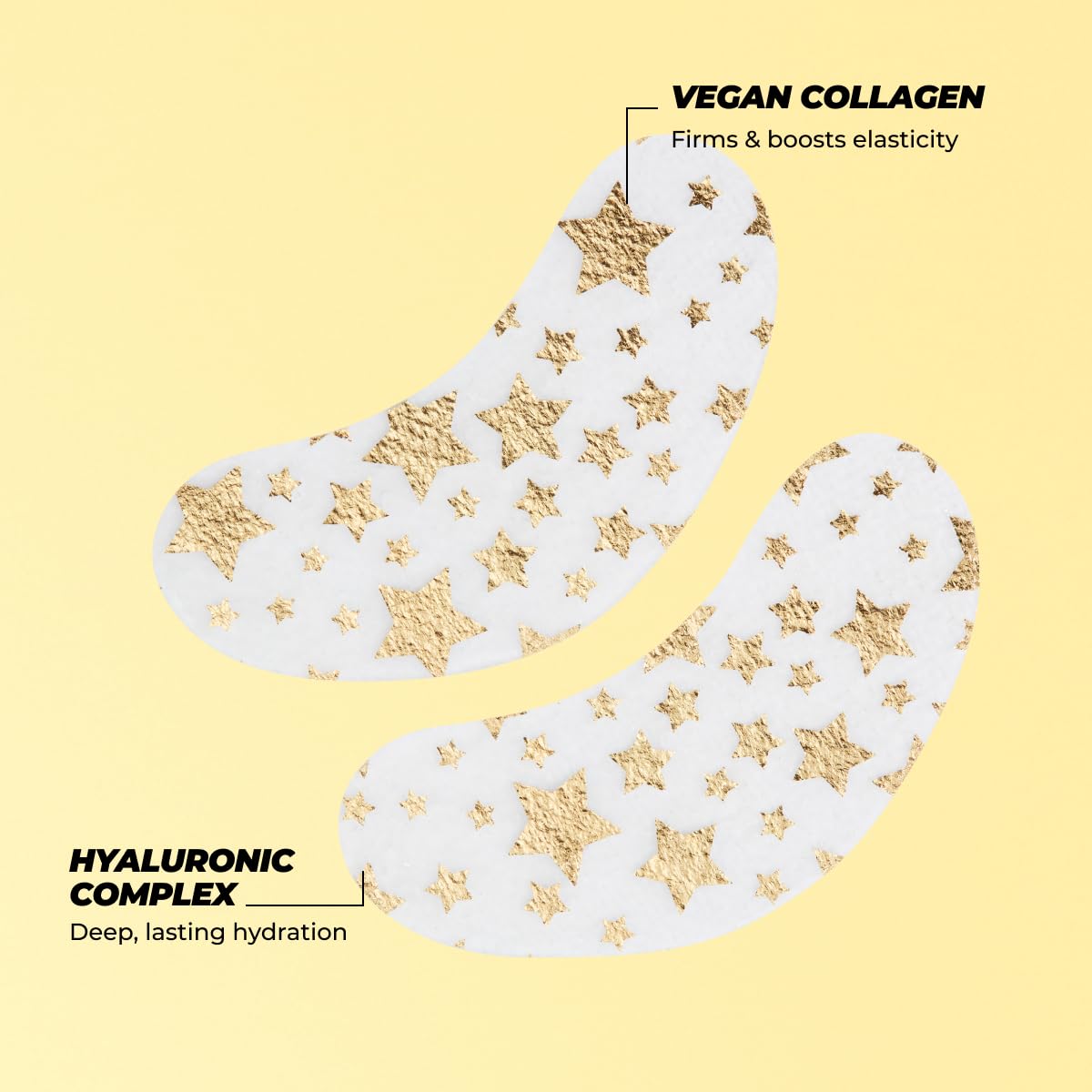 Vitamasques Under Eye Patches 3-Pack - Firming & Brightening - Anti Aging Collagen Korean Skin Care Reduce Fine Lines, Puffiness, Wrinkles & Dark Circles - Hyaluronic Acid - Vegan & Cruelty-Free