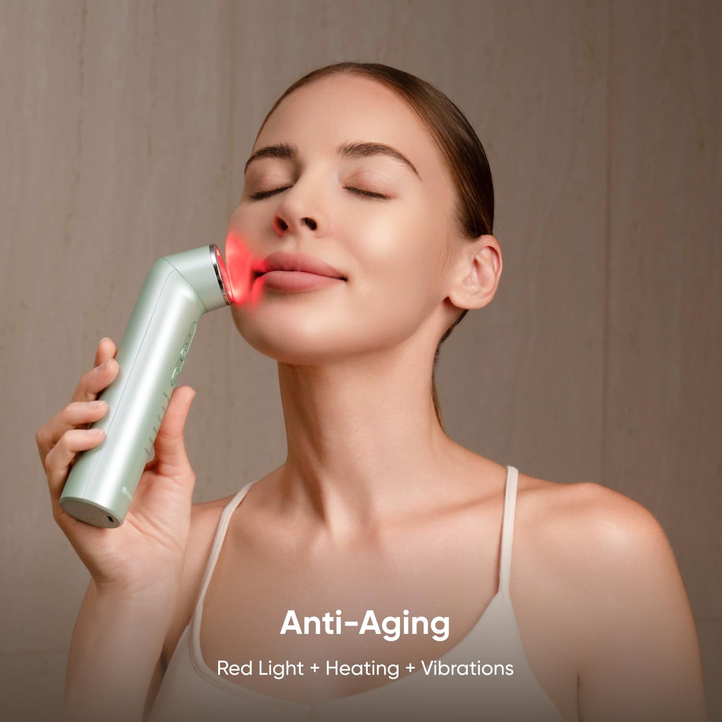 Nanoleaf FDA-Cleared 6-in-1 Light Therapy Wand for Face & Neck, Facial Massager with Red & Blue Light, Vibration, Heat & Cooling, Microcurrent Facial Device for Anti-Aging & Acne