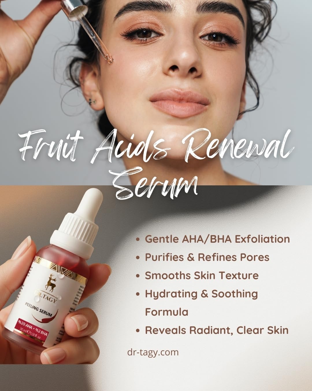 Alpha Arbutin Serum – AHA BHA Gentle Exfoliation, Dark Spot Corrector & Even Skin Tone – Pore Minimizer, Hydrating & Soothing Formula – 30ml
