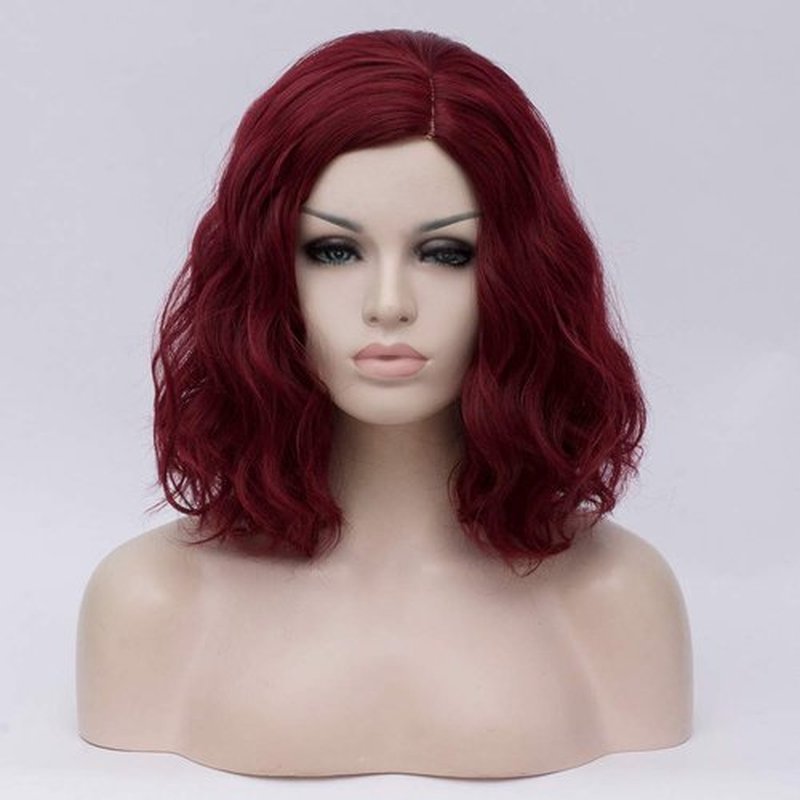 Cying Lin Short Bob Wavy Curly Wig Wine Red Wig For Women Cosplay Halloween Wigs Heat Resistant Bob Party Wig Include Wig Cap (Wine Red)