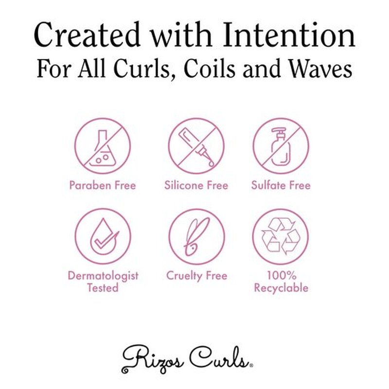 Rizos Curls Travel Curl Defining Cream, Enhance Waves, Curls & Coils, Soft Hold for Weightless Volume, Moisturizing for Frizz-Free Shine with Aloe Vera, Coconut Oil & Shea Butter, 2.5 oz