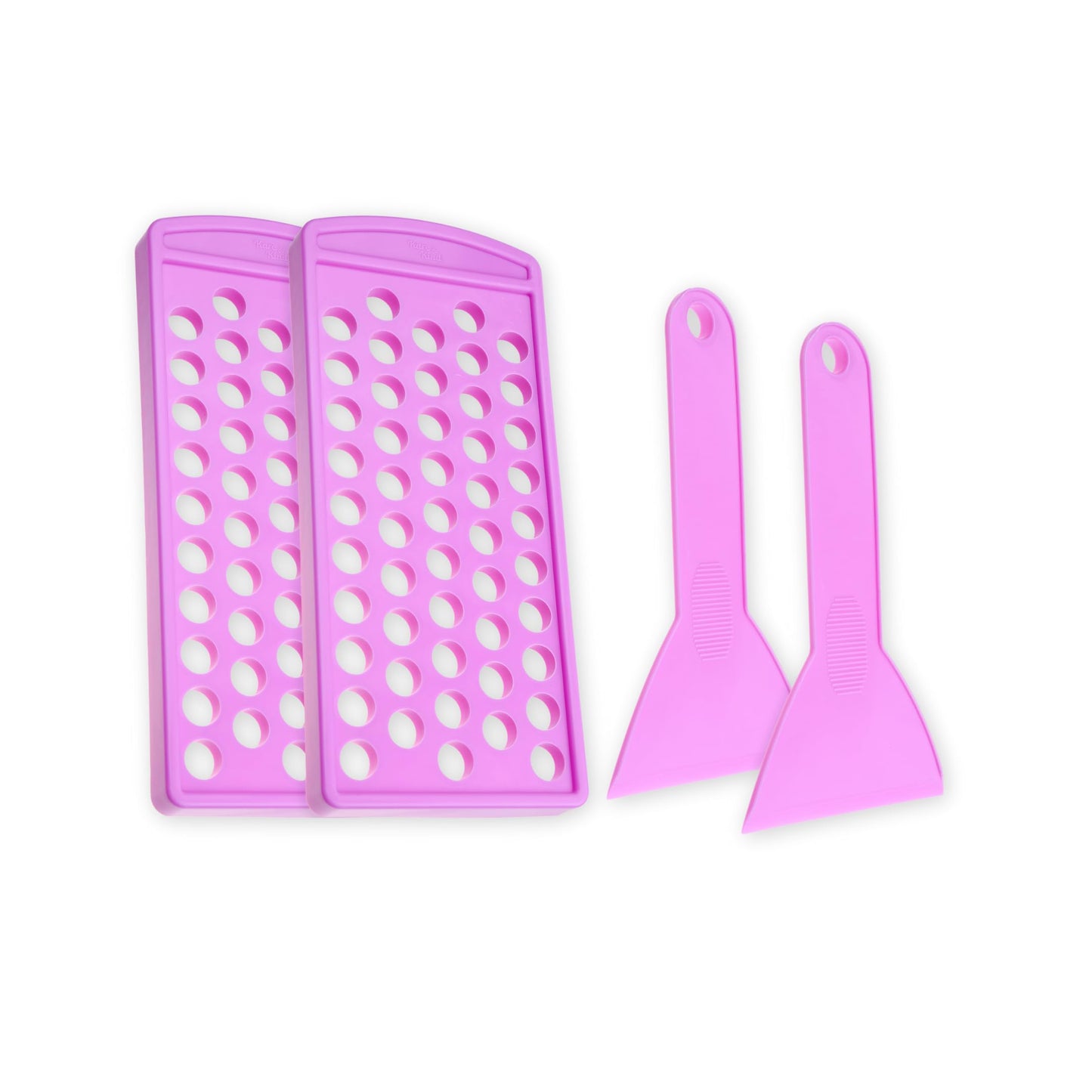 Kare & Kind Lip Balm Filling Tray and Spatula Set (2 Pack) – DIY Chapstick Mold Kit for 50 Standard 0.15 oz Containers, Reusable Heat-Resistant Cosmetic Making Tool