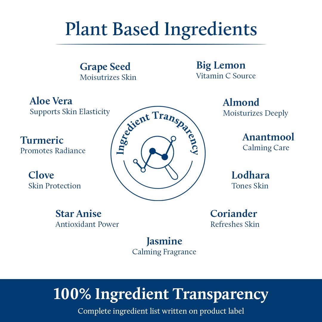 Blue Nectar Vitamin C Face Moisturizer for Oily & Acne Prone Skin with Grapeseed | Oil-Free | Plant Based Vit C Cream for Women (19 herbs, 1.76 fl oz)
