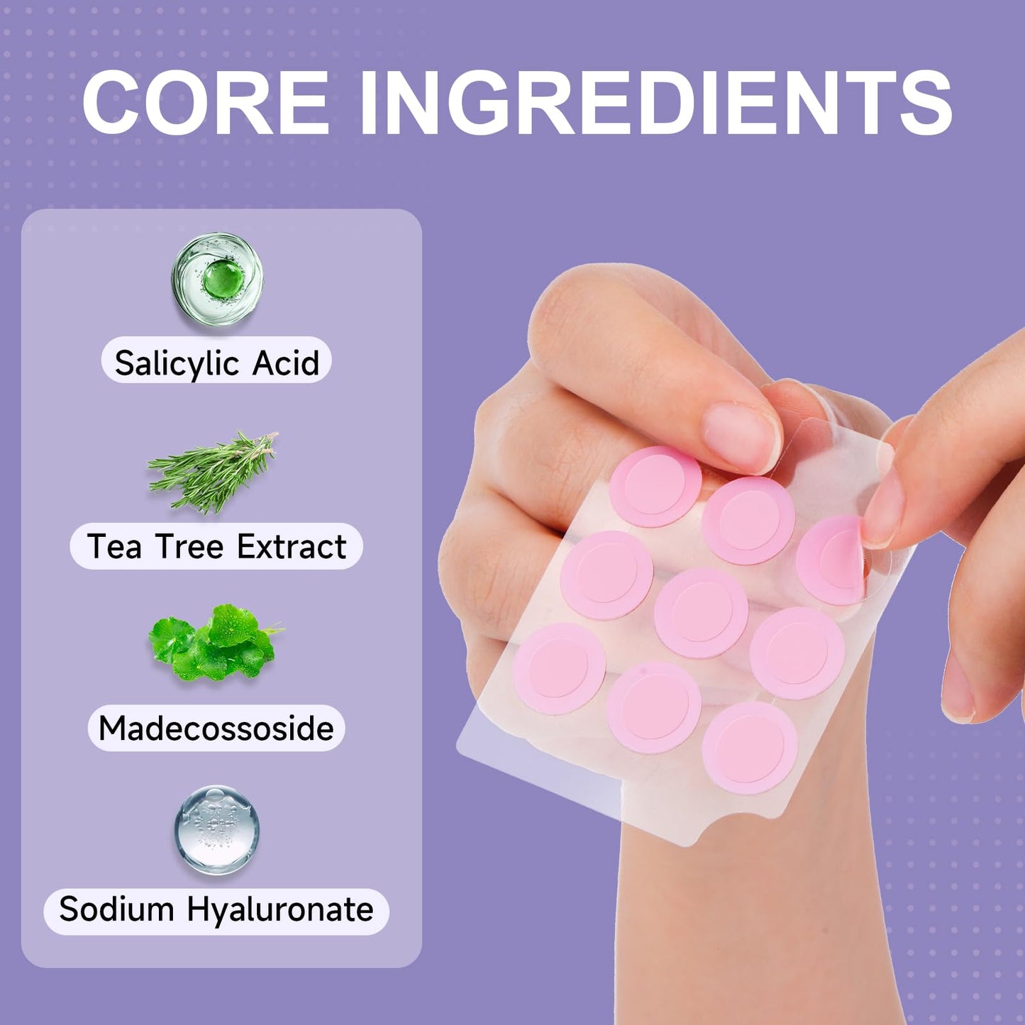 TEAWOO 36-Count Microdart Acne Patches, Cute Pink Round-shaped, Hydrocolloid Pimple Patches with Salicylic Acid & Madecossoside, Microdart Zit Patches for Deep Blemishes & Early Stage Acne (Patented)