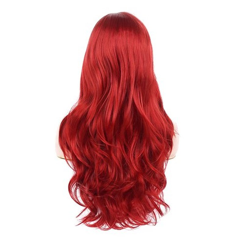 Wiwige Red Wig Long Curly Wavy Wigs for Women Side Part Natural Synthetic Heat Resistant Cosplay Party Wig