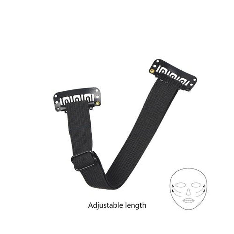 YTBYT 4 Pcs Facelift Bands with Clips Invisible Face Stretching Lifting Strap Adjustable Elastic Band Face Slimming Band (18cm Black Single Bands)