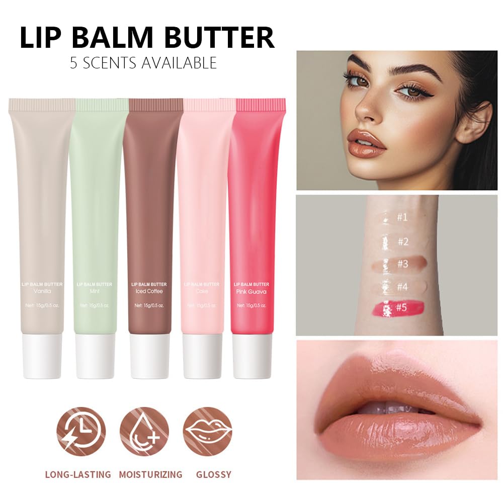 FeiCuiYun Summer Lip Butter Lip Balm, Ultra-Hydrating Natural Vegan Lip Balm, Sheer-Tinted Shine & Hydration, Soothes & Softens Dry Lips Skincare, Bálsamo labial hidratante #2 Mint