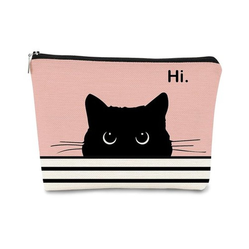 BARPERY Cat Makeup Bag,Cat Gifts，Black Cat Purse,Gifts For Cat Lovers,Small Cute Makeup Bag Cosmetic Bag For Women Teen Girls,Birthday Gift,Cat Owners Gifts,Cat Lady Gifts For Women(Pink)