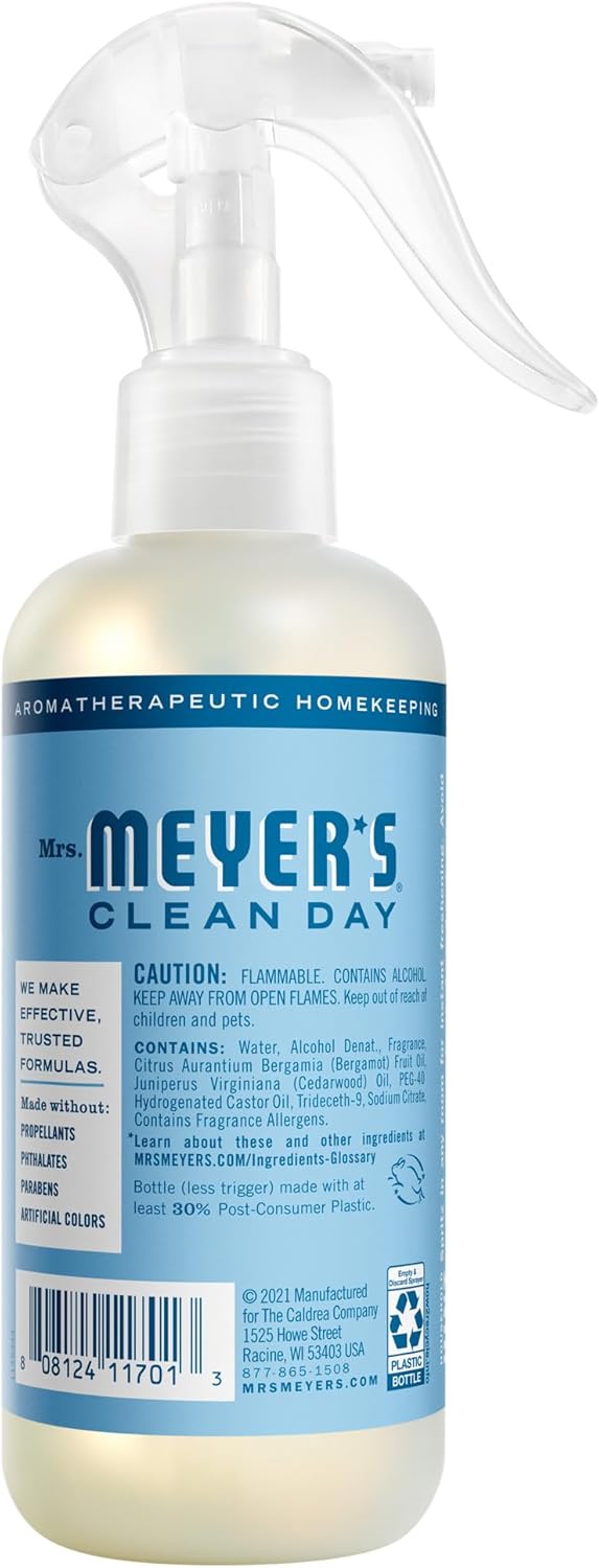 MRS. MEYER'S CLEAN DAY Room Spray - Rain Water Scent, 8 Fl Oz Bottle | 3 Pack