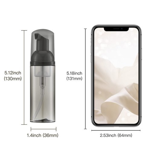 Owlyee 2oz Foam Bottle (3PCS) Empty Foaming Pump Dispenser for Hand Soap, Lash Cleanser, Shampoo to Travel (60ml, Black)