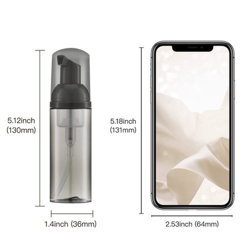 Owlyee 2oz Foam Bottle (10PCS) Empty Foaming Pump Dispenser for Hand Soap, Lash Cleanser, Shampoo to Travel (60ml, Black)