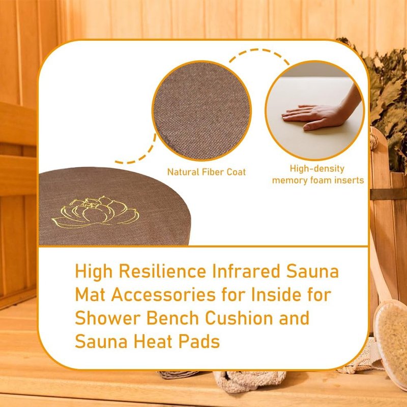 Memory Foam Sauna Cushion - High Resilience Infrared Seat Mat for Shower & Sauna | Comfortable Bench Pad